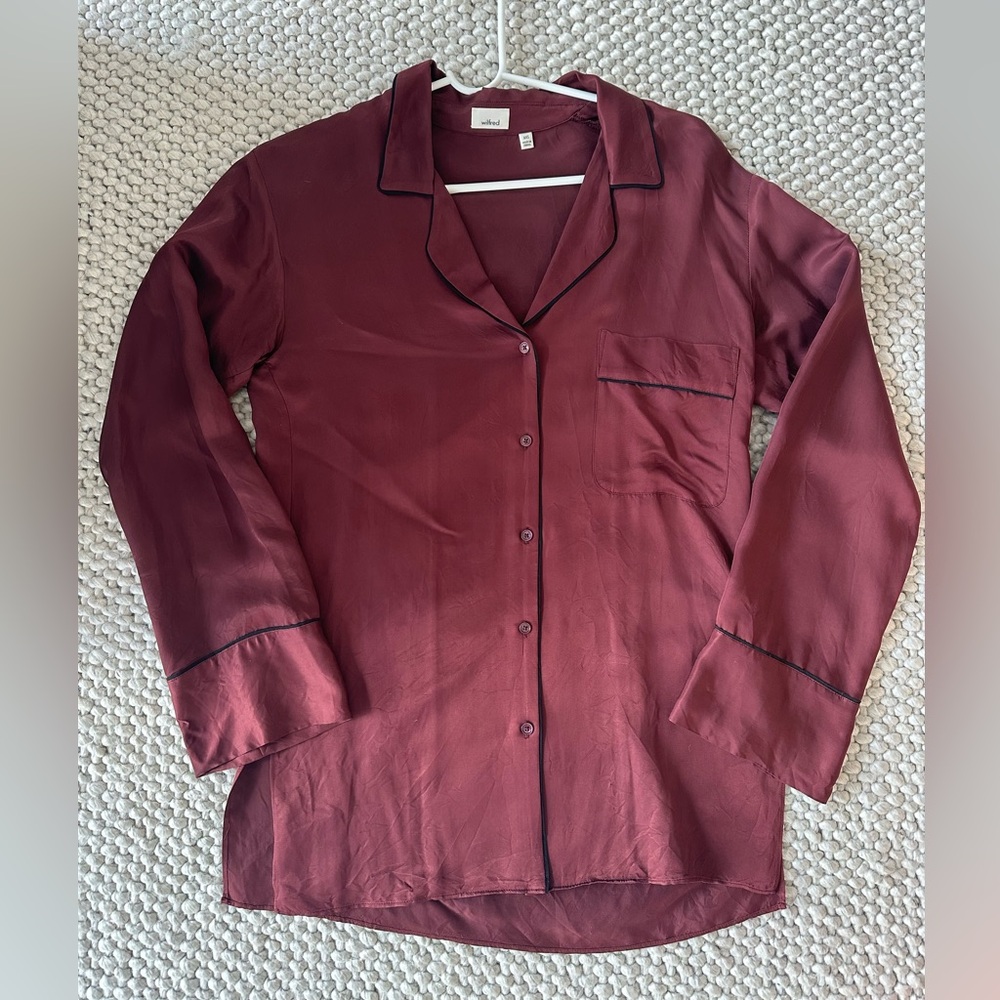Aritzia Wilfred Satin Blouse - Women’s Size XXS
